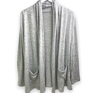 Athleta womens pose wrap heathered gray cardigan techie sweater size large